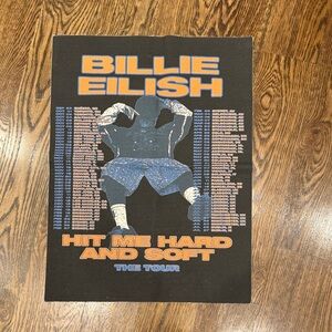 Black Billie Eilish Fabric Tour Concert Poster